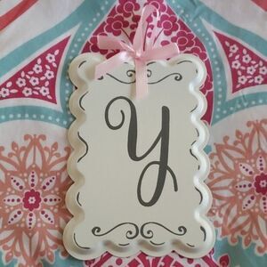 Metal Painted letter Y for girl's room or nursery